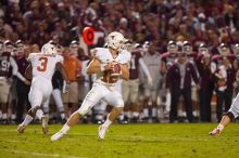 The University of Texas, Austin played Texas A&M in football at Kyle Field, College Station, on November 23, 2007.  UT lost to the Aggies, 30 to 38.

Filename: SRM_20071123_1834369.jpg
Aperture: f/2.8
Shutter Speed: 1/500
Body: Canon EOS-1D Mark II
Lens: Canon EF 300mm f/2.8 L IS