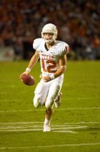 The University of Texas, Austin played Texas A&M in football at Kyle Field, College Station, on November 23, 2007.  UT lost to the Aggies, 30 to 38.

Filename: SRM_20071123_1854101.jpg
Aperture: f/2.8
Shutter Speed: 1/500
Body: Canon EOS-1D Mark II
Lens: Canon EF 300mm f/2.8 L IS