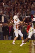 The University of Texas, Austin played Texas A&M in football at Kyle Field, College Station, on November 23, 2007.  UT lost to the Aggies, 30 to 38.

Filename: SRM_20071123_1908185.jpg
Aperture: f/2.8
Shutter Speed: 1/500
Body: Canon EOS-1D Mark II
Lens: Canon EF 300mm f/2.8 L IS