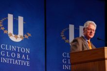 Former President Bill Clinton speaking at the CGIU meeting.  Day one of the 2nd Annual Clinton Global Initiative University (CGIU) meeting was held at The University of Texas at Austin, Friday, February 13, 2009.

Filename: SRM_20090213_16161814.jpg
Aperture: f/4.0
Shutter Speed: 1/100
Body: Canon EOS-1D Mark II
Lens: Canon EF 80-200mm f/2.8 L
