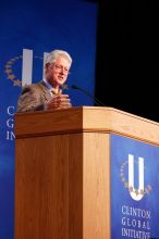 Former President Bill Clinton speaking at the CGIU meeting.  Day one of the 2nd Annual Clinton Global Initiative University (CGIU) meeting was held at The University of Texas at Austin, Friday, February 13, 2009.

Filename: SRM_20090213_16191325.jpg
Aperture: f/4.0
Shutter Speed: 1/80
Body: Canon EOS-1D Mark II
Lens: Canon EF 80-200mm f/2.8 L