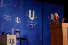 Former President Bill Clinton speaking at the CGIU meeting.  Day one of the 2nd Annual Clinton Global Initiative University (CGIU) meeting was held at The University of Texas at Austin, Friday, February 13, 2009.

Filename: SRM_20090213_16195743.jpg
Aperture: f/4.0
Shutter Speed: 1/125
Body: Canon EOS-1D Mark II
Lens: Canon EF 80-200mm f/2.8 L