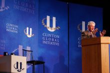 Former President Bill Clinton speaking at the CGIU meeting.  Day one of the 2nd Annual Clinton Global Initiative University (CGIU) meeting was held at The University of Texas at Austin, Friday, February 13, 2009.

Filename: SRM_20090213_16195745.jpg
Aperture: f/4.0
Shutter Speed: 1/125
Body: Canon EOS-1D Mark II
Lens: Canon EF 80-200mm f/2.8 L
