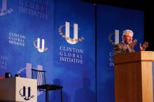 Former President Bill Clinton speaking at the CGIU meeting.  Day one of the 2nd Annual Clinton Global Initiative University (CGIU) meeting was held at The University of Texas at Austin, Friday, February 13, 2009.

Filename: SRM_20090213_16195745.jpg
Aperture: f/4.0
Shutter Speed: 1/125
Body: Canon EOS-1D Mark II
Lens: Canon EF 80-200mm f/2.8 L