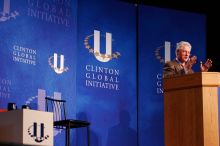 Former President Bill Clinton speaking at the CGIU meeting.  Day one of the 2nd Annual Clinton Global Initiative University (CGIU) meeting was held at The University of Texas at Austin, Friday, February 13, 2009.

Filename: SRM_20090213_16195746.jpg
Aperture: f/4.0
Shutter Speed: 1/125
Body: Canon EOS-1D Mark II
Lens: Canon EF 80-200mm f/2.8 L