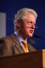 Former President Bill Clinton speaking at the CGIU meeting.  Day one of the 2nd Annual Clinton Global Initiative University (CGIU) meeting was held at The University of Texas at Austin, Friday, February 13, 2009.

Filename: SRM_20090213_16242174.jpg
Aperture: f/2.8
Shutter Speed: 1/320
Body: Canon EOS 20D
Lens: Canon EF 300mm f/2.8 L IS