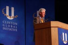 Former President Bill Clinton speaking at the CGIU meeting.  Day one of the 2nd Annual Clinton Global Initiative University (CGIU) meeting was held at The University of Texas at Austin, Friday, February 13, 2009.

Filename: SRM_20090213_16260297.jpg
Aperture: f/4.0
Shutter Speed: 1/160
Body: Canon EOS-1D Mark II
Lens: Canon EF 80-200mm f/2.8 L
