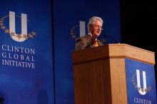 Former President Bill Clinton speaking at the CGIU meeting.  Day one of the 2nd Annual Clinton Global Initiative University (CGIU) meeting was held at The University of Texas at Austin, Friday, February 13, 2009.

Filename: SRM_20090213_16271417.jpg
Aperture: f/4.0
Shutter Speed: 1/160
Body: Canon EOS-1D Mark II
Lens: Canon EF 80-200mm f/2.8 L