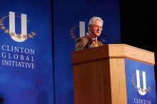 Former President Bill Clinton speaking at the CGIU meeting.  Day one of the 2nd Annual Clinton Global Initiative University (CGIU) meeting was held at The University of Texas at Austin, Friday, February 13, 2009.

Filename: SRM_20090213_16271518.jpg
Aperture: f/4.0
Shutter Speed: 1/160
Body: Canon EOS-1D Mark II
Lens: Canon EF 80-200mm f/2.8 L