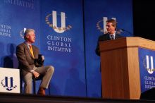 UT President William Powers Jr. speaks at the opening of the first plenary session of CGIU with Former President Bill Clinton listening.  Day one of the 2nd Annual Clinton Global Initiative University (CGIU) meeting was held at The University of Texas at Austin, Friday, February 13, 2009.

Filename: SRM_20090213_16294455.jpg
Aperture: f/4.0
Shutter Speed: 1/200
Body: Canon EOS-1D Mark II
Lens: Canon EF 80-200mm f/2.8 L