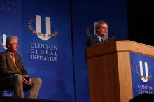 UT President William Powers Jr. speaks at the opening of the first plenary session of CGIU with Former President Bill Clinton listening.  Day one of the 2nd Annual Clinton Global Initiative University (CGIU) meeting was held at The University of Texas at Austin, Friday, February 13, 2009.

Filename: SRM_20090213_16341495.jpg
Aperture: f/4.0
Shutter Speed: 1/160
Body: Canon EOS-1D Mark II
Lens: Canon EF 80-200mm f/2.8 L