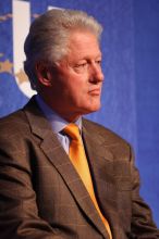 Former President Bill Clinton listens to UT President William Powers Jr. speak at the opening plenary session of the CGIU meeting.  Day one of the 2nd Annual Clinton Global Initiative University (CGIU) meeting was held at The University of Texas at Austin, Friday, February 13, 2009.

Filename: SRM_20090213_16344752.jpg
Aperture: f/2.8
Shutter Speed: 1/250
Body: Canon EOS 20D
Lens: Canon EF 300mm f/2.8 L IS