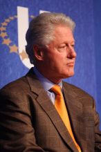 Former President Bill Clinton listens to UT President William Powers Jr. speak at the opening plenary session of the CGIU meeting.  Day one of the 2nd Annual Clinton Global Initiative University (CGIU) meeting was held at The University of Texas at Austin, Friday, February 13, 2009.

Filename: SRM_20090213_16345453.jpg
Aperture: f/2.8
Shutter Speed: 1/250
Body: Canon EOS 20D
Lens: Canon EF 300mm f/2.8 L IS