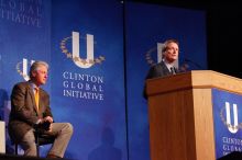 UT President William Powers Jr. speaks at the opening of the first plenary session of CGIU with Former President Bill Clinton listening.  Day one of the 2nd Annual Clinton Global Initiative University (CGIU) meeting was held at The University of Texas at Austin, Friday, February 13, 2009.

Filename: SRM_20090213_16353698.jpg
Aperture: f/4.0
Shutter Speed: 1/160
Body: Canon EOS-1D Mark II
Lens: Canon EF 80-200mm f/2.8 L