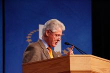 Former President Bill Clinton hands out commitment certificates to CGIU attendees for their exceptional pledges to the CGI cause during the opening plenary session of the CGIU meeting.  Day one of the 2nd Annual Clinton Global Initiative University (CGIU) meeting was held at The University of Texas at Austin, Friday, February 13, 2009.

Filename: SRM_20090213_16385427.jpg
Aperture: f/4.0
Shutter Speed: 1/160
Body: Canon EOS-1D Mark II
Lens: Canon EF 80-200mm f/2.8 L