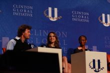 Blake Mycoskie (L), founder of TOMS shoes, Natalie Portman (C), and Mambidzeni Madzivire (R), BME graduate student at Mayo Graduate School, at the opening plenary session of the CGIU meeting.  Day one of the 2nd Annual Clinton Global Initiative University (CGIU) meeting was held at The University of Texas at Austin, Friday, February 13, 2009.

Filename: SRM_20090213_16541422.jpg
Aperture: f/4.0
Shutter Speed: 1/250
Body: Canon EOS-1D Mark II
Lens: Canon EF 80-200mm f/2.8 L
