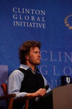 Blake Mycoskie, founder of TOMS shoes, donates one pair of shoes to a third world country for every pair of shoes they sell.  Day one of the 2nd Annual Clinton Global Initiative University (CGIU) meeting was held at The University of Texas at Austin, Friday, February 13, 2009.

Filename: SRM_20090213_16543226.jpg
Aperture: f/4.0
Shutter Speed: 1/250
Body: Canon EOS-1D Mark II
Lens: Canon EF 80-200mm f/2.8 L