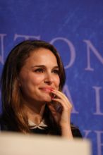 Natalie Portman spoke about micro-loans, especially for women to start their own businesses, in poor and developing countries, at the opening plenary session of the CGIU meeting.  Day one of the 2nd Annual Clinton Global Initiative University (CGIU) meeting was held at The University of Texas at Austin, Friday, February 13, 2009.

Filename: SRM_20090213_16544947.jpg
Aperture: f/2.8
Shutter Speed: 1/400
Body: Canon EOS 20D
Lens: Canon EF 300mm f/2.8 L IS