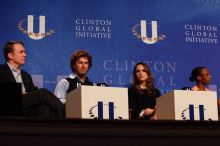 Paul Bell (1-L), president of Dell Global Public, Blake Mycoskie (2-L), founder of TOMS shoes, Natalie Portman (2-L), and Mambidzeni Madzivire (1-R), BME graduate student at Mayo Graduate School, at the first plenary session of the CGIU meeting.  Day one of the 2nd Annual Clinton Global Initiative University (CGIU) meeting was held at The University of Texas at Austin, Friday, February 13, 2009.

Filename: SRM_20090213_16561937.jpg
Aperture: f/4.0
Shutter Speed: 1/250
Body: Canon EOS-1D Mark II
Lens: Canon EF 80-200mm f/2.8 L