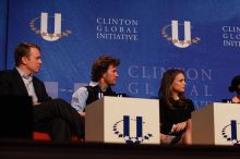 Paul Bell (1-L), president of Dell Global Public, Blake Mycoskie (2-L), founder of TOMS shoes, Natalie Portman (2-L), and Mambidzeni Madzivire (1-R), BME graduate student at Mayo Graduate School, at the first plenary session of the CGIU meeting.  Day one of the 2nd Annual Clinton Global Initiative University (CGIU) meeting was held at The University of Texas at Austin, Friday, February 13, 2009.

Filename: SRM_20090213_16565742.jpg
Aperture: f/4.0
Shutter Speed: 1/320
Body: Canon EOS-1D Mark II
Lens: Canon EF 80-200mm f/2.8 L