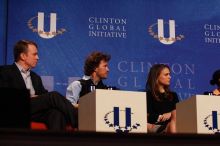 Paul Bell (1-L), president of Dell Global Public, Blake Mycoskie (2-L), founder of TOMS shoes, Natalie Portman (2-L), and Mambidzeni Madzivire (1-R), BME graduate student at Mayo Graduate School, at the first plenary session of the CGIU meeting.  Day one of the 2nd Annual Clinton Global Initiative University (CGIU) meeting was held at The University of Texas at Austin, Friday, February 13, 2009.

Filename: SRM_20090213_16565743.jpg
Aperture: f/4.0
Shutter Speed: 1/320
Body: Canon EOS-1D Mark II
Lens: Canon EF 80-200mm f/2.8 L
