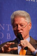 Former President Bill Clinton moderated the discussion between Natalie Portman, Mambidzeni Madzivire, BME graduate student at Mayo Graduate School, Blake Mycoskie, founder of TOMS shoes, and Paul Bell, president of Dell Global Public, during the first plenary session at the CGIU meeting.  Day one of the 2nd Annual Clinton Global Initiative University (CGIU) meeting was held at The University of Texas at Austin, Friday, February 13, 2009.

Filename: SRM_20090213_16573265.jpg
Aperture: f/3.2
Shutter Speed: 1/400
Body: Canon EOS 20D
Lens: Canon EF 300mm f/2.8 L IS