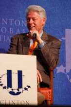 Former President Bill Clinton moderated the discussion between Natalie Portman, Mambidzeni Madzivire, BME graduate student at Mayo Graduate School, Blake Mycoskie, founder of TOMS shoes, and Paul Bell, president of Dell Global Public, during the first plenary session at the CGIU meeting.  Day one of the 2nd Annual Clinton Global Initiative University (CGIU) meeting was held at The University of Texas at Austin, Friday, February 13, 2009.

Filename: SRM_20090213_16591160.jpg
Aperture: f/4.5
Shutter Speed: 1/200
Body: Canon EOS-1D Mark II
Lens: Canon EF 80-200mm f/2.8 L