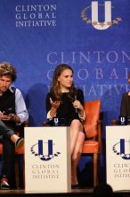 Blake Mycoskie (L), founder of TOMS shoes, and Natalie Portman (R) at the first plenary session of the CGIU meeting.  Day one of the 2nd Annual Clinton Global Initiative University (CGIU) meeting was held at The University of Texas at Austin, Friday, February 13, 2009.

Filename: SRM_20090213_17051429.jpg
Aperture: f/4.0
Shutter Speed: 1/200
Body: Canon EOS 20D
Lens: Canon EF 300mm f/2.8 L IS