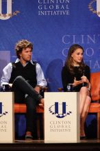 Blake Mycoskie (L), founder of TOMS shoes, and Natalie Portman (R) at the first plenary session of the CGIU meeting.  Day one of the 2nd Annual Clinton Global Initiative University (CGIU) meeting was held at The University of Texas at Austin, Friday, February 13, 2009.

Filename: SRM_20090213_17061342.jpg
Aperture: f/4.0
Shutter Speed: 1/250
Body: Canon EOS 20D
Lens: Canon EF 300mm f/2.8 L IS