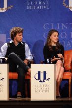 Blake Mycoskie (L), founder of TOMS shoes, and Natalie Portman (R) at the first plenary session of the CGIU meeting.  Day one of the 2nd Annual Clinton Global Initiative University (CGIU) meeting was held at The University of Texas at Austin, Friday, February 13, 2009.

Filename: SRM_20090213_17061744.jpg
Aperture: f/4.0
Shutter Speed: 1/250
Body: Canon EOS 20D
Lens: Canon EF 300mm f/2.8 L IS