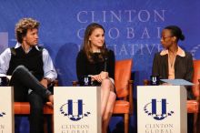 Blake Mycoskie (L), founder of TOMS shoes, Natalie Portman (C), and Mambidzeni Madzivire (R), BME graduate student at Mayo Graduate School, at the first plenary session of the CGIU meeting.  Day one of the 2nd Annual Clinton Global Initiative University (CGIU) meeting was held at The University of Texas at Austin, Friday, February 13, 2009.

Filename: SRM_20090213_17062946.jpg
Aperture: f/4.0
Shutter Speed: 1/200
Body: Canon EOS 20D
Lens: Canon EF 300mm f/2.8 L IS