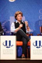 Blake Mycoskie, founder of TOMS shoes, donates one pair of shoes to a third world country for every pair of shoes they sell.  Day one of the 2nd Annual Clinton Global Initiative University (CGIU) meeting was held at The University of Texas at Austin, Friday, February 13, 2009.

Filename: SRM_20090213_17121468.jpg
Aperture: f/5.6
Shutter Speed: 1/100
Body: Canon EOS-1D Mark II
Lens: Canon EF 300mm f/2.8 L IS