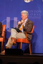 Former President Bill Clinton moderated the discussion between Natalie Portman, Mambidzeni Madzivire, BME graduate student at Mayo Graduate School, Blake Mycoskie, founder of TOMS shoes, and Paul Bell, president of Dell Global Public, during the first plenary session at the CGIU meeting.  Day one of the 2nd Annual Clinton Global Initiative University (CGIU) meeting was held at The University of Texas at Austin, Friday, February 13, 2009.

Filename: SRM_20090213_17432567.jpg
Aperture: f/4.0
Shutter Speed: 1/200
Body: Canon EOS 20D
Lens: Canon EF 300mm f/2.8 L IS