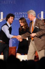 Blake Mycoskie (L), founder of TOMS shoes, Natalie Portman (C), and Former President Bill Clinton (R) at the first plenary session of the CGIU meeting.  Day one of the 2nd Annual Clinton Global Initiative University (CGIU) meeting was held at The University of Texas at Austin, Friday, February 13, 2009.

Filename: SRM_20090213_17441383.jpg
Aperture: f/4.0
Shutter Speed: 1/160
Body: Canon EOS 20D
Lens: Canon EF 300mm f/2.8 L IS