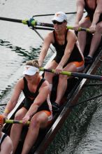 The Texas Rowing first varsity eight team, with coxswain Mary Cait McPherson, stroke Jen VanderMaarel, Felicia Izaguirre-Werner, Meg George, Nancy Arrington, Jelena Zunic, Karli Sheahan, Colleen Irby and Sara Cottingham, finished with a time of 6:44.7, defeating Duke which completed the race in 6:49.9. This was the second session of the Longhorn Invitational, Saturday morning, March 21, 2009 on Lady Bird Lake.  They later won one more race against UCF on Sunday.

Filename: SRM_20090321_08402472.jpg
Aperture: f/2.8
Shutter Speed: 1/2000
Body: Canon EOS-1D Mark II
Lens: Canon EF 300mm f/2.8 L IS