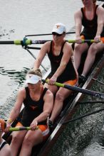 The Texas Rowing first varsity eight team, with coxswain Mary Cait McPherson, stroke Jen VanderMaarel, Felicia Izaguirre-Werner, Meg George, Nancy Arrington, Jelena Zunic, Karli Sheahan, Colleen Irby and Sara Cottingham, finished with a time of 6:44.7, defeating Duke which completed the race in 6:49.9. This was the second session of the Longhorn Invitational, Saturday morning, March 21, 2009 on Lady Bird Lake.  They later won one more race against UCF on Sunday.

Filename: SRM_20090321_08402573.jpg
Aperture: f/2.8
Shutter Speed: 1/2000
Body: Canon EOS-1D Mark II
Lens: Canon EF 300mm f/2.8 L IS