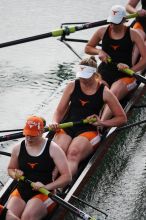 The Texas Rowing first varsity eight team, with coxswain Mary Cait McPherson, stroke Jen VanderMaarel, Felicia Izaguirre-Werner, Meg George, Nancy Arrington, Jelena Zunic, Karli Sheahan, Colleen Irby and Sara Cottingham, finished with a time of 6:44.7, defeating Duke which completed the race in 6:49.9. This was the second session of the Longhorn Invitational, Saturday morning, March 21, 2009 on Lady Bird Lake.  They later won one more race against UCF on Sunday.

Filename: SRM_20090321_08402575.jpg
Aperture: f/2.8
Shutter Speed: 1/2000
Body: Canon EOS-1D Mark II
Lens: Canon EF 300mm f/2.8 L IS