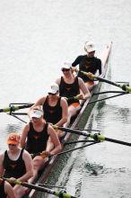 The Texas Rowing first varsity eight team, with coxswain Mary Cait McPherson, stroke Jen VanderMaarel, Felicia Izaguirre-Werner, Meg George, Nancy Arrington, Jelena Zunic, Karli Sheahan, Colleen Irby and Sara Cottingham, finished with a time of 6:44.7, defeating Duke which completed the race in 6:49.9. This was the second session of the Longhorn Invitational, Saturday morning, March 21, 2009 on Lady Bird Lake.  They later won one more race against UCF on Sunday.

Filename: SRM_20090321_08402781.jpg
Aperture: f/2.8
Shutter Speed: 1/2000
Body: Canon EOS-1D Mark II
Lens: Canon EF 300mm f/2.8 L IS