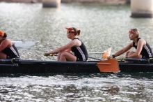 The Texas Rowing second novice eight team, with coxswain Emma Dirks, Sharon Dietz, Lucia Babar, Kait Postle, Ashley Hiatt, Andrea Janowski, Madonna Bregon, Daryn Ofczarzak and Dani Mohling, finished with a time of 7:34.5, defeating Iowa which completed the race in 7:35.6. This was the second session of the Longhorn Invitational, Saturday morning, March 21, 2009 on Lady Bird Lake.  They won a total of three races over the weekend.

Filename: SRM_20090321_09351654.jpg
Aperture: f/4.0
Shutter Speed: 1/1250
Body: Canon EOS-1D Mark II
Lens: Canon EF 300mm f/2.8 L IS