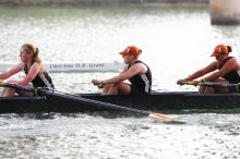 The Texas Rowing second novice eight team, with coxswain Emma Dirks, Sharon Dietz, Lucia Babar, Kait Postle, Ashley Hiatt, Andrea Janowski, Madonna Bregon, Daryn Ofczarzak and Dani Mohling, finished with a time of 7:34.5, defeating Iowa which completed the race in 7:35.6. This was the second session of the Longhorn Invitational, Saturday morning, March 21, 2009 on Lady Bird Lake.  They won a total of three races over the weekend.

Filename: SRM_20090321_09351862.jpg
Aperture: f/4.0
Shutter Speed: 1/1250
Body: Canon EOS-1D Mark II
Lens: Canon EF 300mm f/2.8 L IS