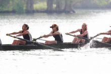 The Texas Rowing second novice eight team, with coxswain Emma Dirks, Sharon Dietz, Lucia Babar, Kait Postle, Ashley Hiatt, Andrea Janowski, Madonna Bregon, Daryn Ofczarzak and Dani Mohling, finished with a time of 7:34.5, defeating Iowa which completed the race in 7:35.6. This was the second session of the Longhorn Invitational, Saturday morning, March 21, 2009 on Lady Bird Lake.  They won a total of three races over the weekend.

Filename: SRM_20090321_09352266.jpg
Aperture: f/4.0
Shutter Speed: 1/1250
Body: Canon EOS-1D Mark II
Lens: Canon EF 300mm f/2.8 L IS