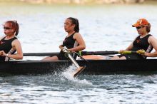 The Texas Rowing second novice eight team, with coxswain Emma Dirks, Sharon Dietz, Lucia Babar, Kait Postle, Ashley Hiatt, Andrea Janowski, Madonna Bregon, Daryn Ofczarzak and Dani Mohling, finished with a time of 8:07.5, losing to Wisconsin, which completed the race in 7:47.1. This was the third session of the Longhorn Invitational, Saturday afternoon, March 21, 2009 on Lady Bird Lake.  They won a total of three races over the weekend.

Filename: SRM_20090321_16014717.jpg
Aperture: f/5.6
Shutter Speed: 1/1000
Body: Canon EOS-1D Mark II
Lens: Canon EF 300mm f/2.8 L IS