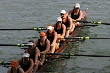 The Texas Rowing first varsity eight team, with coxswain Mary Cait McPherson, stroke Jen VanderMaarel, Felicia Izaguirre-Werner, Meg George, Nancy Arrington, Jelena Zunic, Karli Sheahan, Colleen Irby and Sara Cottingham, finished with a time of 7:09.3, losing to Wisconsin, which completed the race in 7:01.1. This was the third session of the Longhorn Invitational, Saturday afternoon, March 21, 2009 on Lady Bird Lake.

Filename: SRM_20090321_16355836.jpg
Aperture: f/8.0
Shutter Speed: 1/1000
Body: Canon EOS-1D Mark II
Lens: Canon EF 300mm f/2.8 L IS