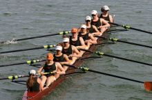 The Texas Rowing first varsity eight team, with coxswain Mary Cait McPherson, stroke Jen VanderMaarel, Felicia Izaguirre-Werner, Meg George, Nancy Arrington, Jelena Zunic, Karli Sheahan, Colleen Irby and Sara Cottingham, finished with a time of 7:09.3, losing to Wisconsin, which completed the race in 7:01.1. This was the third session of the Longhorn Invitational, Saturday afternoon, March 21, 2009 on Lady Bird Lake.

Filename: SRM_20090321_16360139.jpg
Aperture: f/8.0
Shutter Speed: 1/1000
Body: Canon EOS-1D Mark II
Lens: Canon EF 300mm f/2.8 L IS