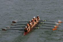 The Texas Rowing first varsity eight team, with coxswain Mary Cait McPherson, stroke Jen VanderMaarel, Felicia Izaguirre-Werner, Meg George, Nancy Arrington, Jelena Zunic, Karli Sheahan, Colleen Irby and Sara Cottingham, finished with a time of 7:09.3, losing to Wisconsin, which completed the race in 7:01.1. This was the third session of the Longhorn Invitational, Saturday afternoon, March 21, 2009 on Lady Bird Lake.

Filename: SRM_20090321_16360943.jpg
Aperture: f/8.0
Shutter Speed: 1/1600
Body: Canon EOS-1D Mark II
Lens: Canon EF 300mm f/2.8 L IS
