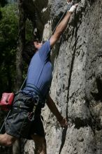 Javier Morales on the dyno while leading Lick the Window (5.10c).  It was another long day of rock climbing at Seismic Wall on Austin's Barton Creek Greenbelt, Sunday, April 5, 2009.

Filename: SRM_20090405_11431265.jpg
Aperture: f/10.0
Shutter Speed: 1/500
Body: Canon EOS-1D Mark II
Lens: Canon EF 80-200mm f/2.8 L