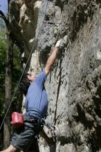 Javier Morales on the dyno while leading Lick the Window (5.10c).  It was another long day of rock climbing at Seismic Wall on Austin's Barton Creek Greenbelt, Sunday, April 5, 2009.

Filename: SRM_20090405_11483880.jpg
Aperture: f/5.6
Shutter Speed: 1/500
Body: Canon EOS-1D Mark II
Lens: Canon EF 80-200mm f/2.8 L