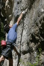 Javier Morales on the dyno while leading Lick the Window (5.10c).  It was another long day of rock climbing at Seismic Wall on Austin's Barton Creek Greenbelt, Sunday, April 5, 2009.

Filename: SRM_20090405_11492785.jpg
Aperture: f/8.0
Shutter Speed: 1/500
Body: Canon EOS-1D Mark II
Lens: Canon EF 80-200mm f/2.8 L