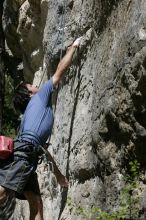 Javier Morales on the dyno while leading Lick the Window (5.10c).  It was another long day of rock climbing at Seismic Wall on Austin's Barton Creek Greenbelt, Sunday, April 5, 2009.

Filename: SRM_20090405_11492786.jpg
Aperture: f/8.0
Shutter Speed: 1/500
Body: Canon EOS-1D Mark II
Lens: Canon EF 80-200mm f/2.8 L