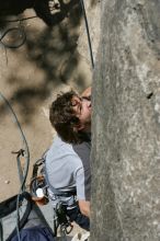 Andrew Dreher attempting the dyno while leading Lick the Window (5.10c), shot from the top of Ack! (5.11b, but using the crack for the start instead) that I top roped up with my camera on my back.  It was another long day of rock climbing at Seismic Wall on Austin's Barton Creek Greenbelt, Sunday, April 5, 2009.

Filename: SRM_20090405_13155807.jpg
Aperture: f/10.0
Shutter Speed: 1/500
Body: Canon EOS-1D Mark II
Lens: Canon EF 80-200mm f/2.8 L